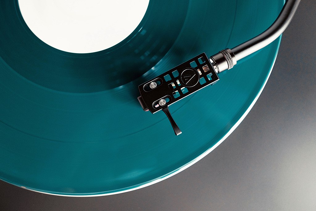 Turntable with a vinyl record